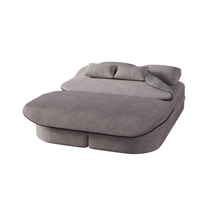 75''2-in-1 Foldable Sofa,Convertible Sleeper Foam Chenille Floor folding Sofa Bed with Multi Functional Blanket,Lounge Sofa