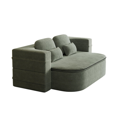 75''2-in-1 Foldable Sofa,Convertible Sleeper Foam Sofa Bed with Multi Functional Blanket, Floor Sofa Lounge Sofa