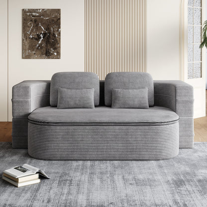 75''2-in-1 Foldable Sofa,Convertible Sleeper Foam Sofa Bed with Multi Functional Blanket, Floor Sofa Lounge Sofa