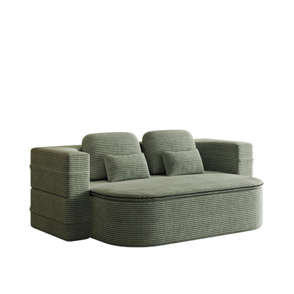 75''2-in-1 Foldable Sofa,Convertible Sleeper Foam Sofa Bed with Multi Functional Blanket, Floor Sofa Lounge Sofa