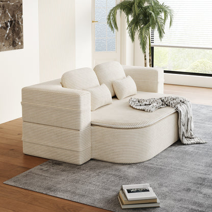 75''2-in-1 Foldable Sofa,Convertible Sleeper Foam Sofa Bed with Multi Functional Blanket, Floor Sofa Lounge Sofa