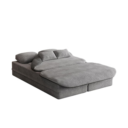 75''2-in-1 Foldable Sofa,Convertible Sleeper Foam Sofa Bed with Multi Functional Blanket, Floor Sofa Lounge Sofa