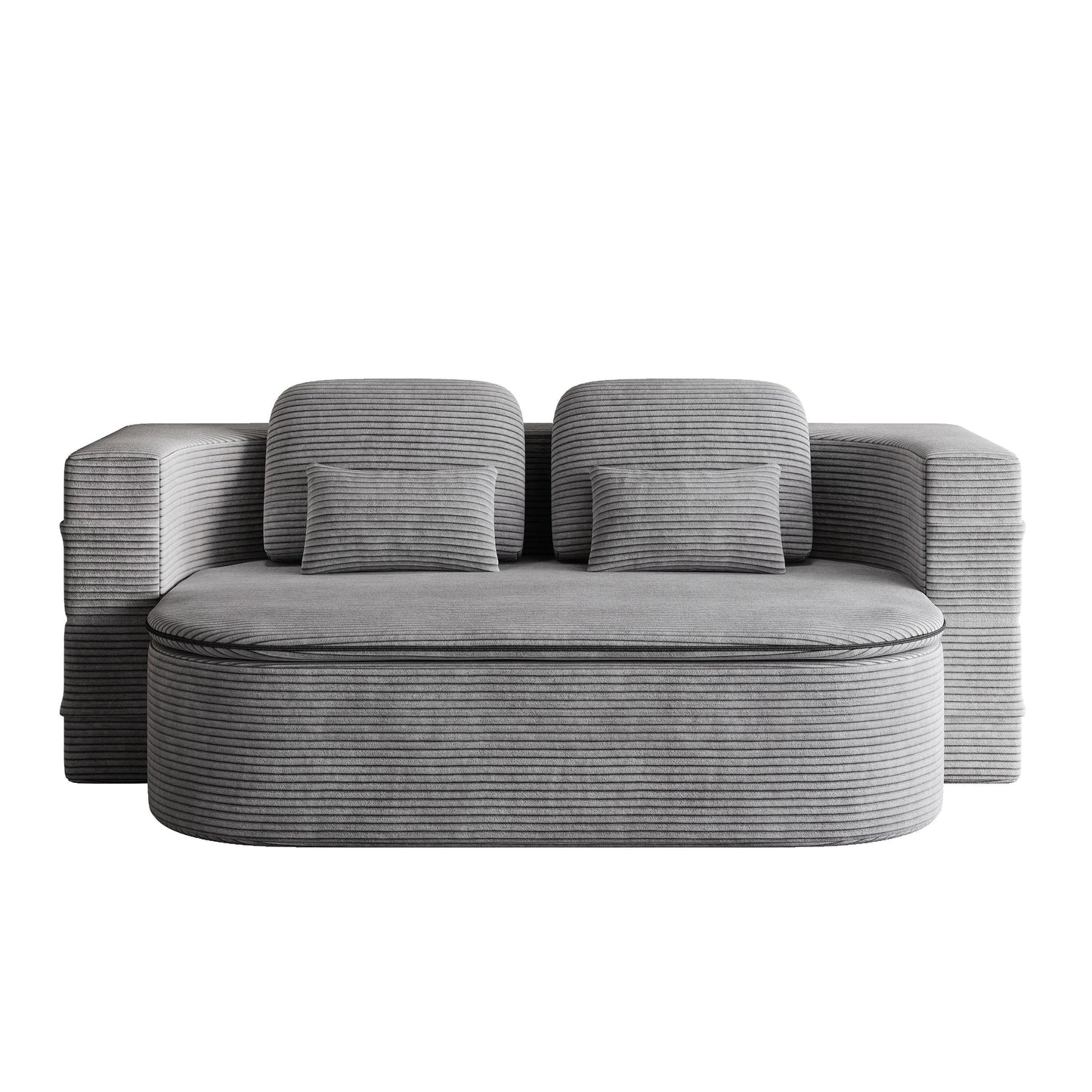 75''2-in-1 Foldable Sofa,Convertible Sleeper Foam Sofa Bed with Multi Functional Blanket, Floor Sofa Lounge Sofa