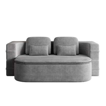 75''2-in-1 Foldable Sofa,Convertible Sleeper Foam Sofa Bed with Multi Functional Blanket, Floor Sofa Lounge Sofa