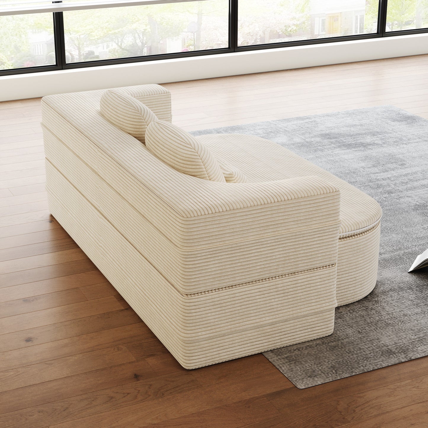 75''2-in-1 Foldable Sofa,Convertible Sleeper Foam Sofa Bed with Multi Functional Blanket, Floor Sofa Lounge Sofa