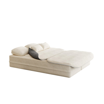 75''2-in-1 Foldable Sofa,Convertible Sleeper Foam Sofa Bed with Multi Functional Blanket, Floor Sofa Lounge Sofa
