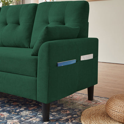 76.18 Upholstered Sleeper Pull Out Sofa Couch with Storage Chaise