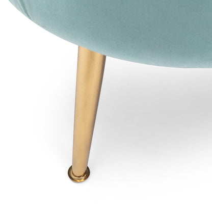 76.25 Velvet Channel Stitching 3-seater Sofa with Metal Legs for Living Room
