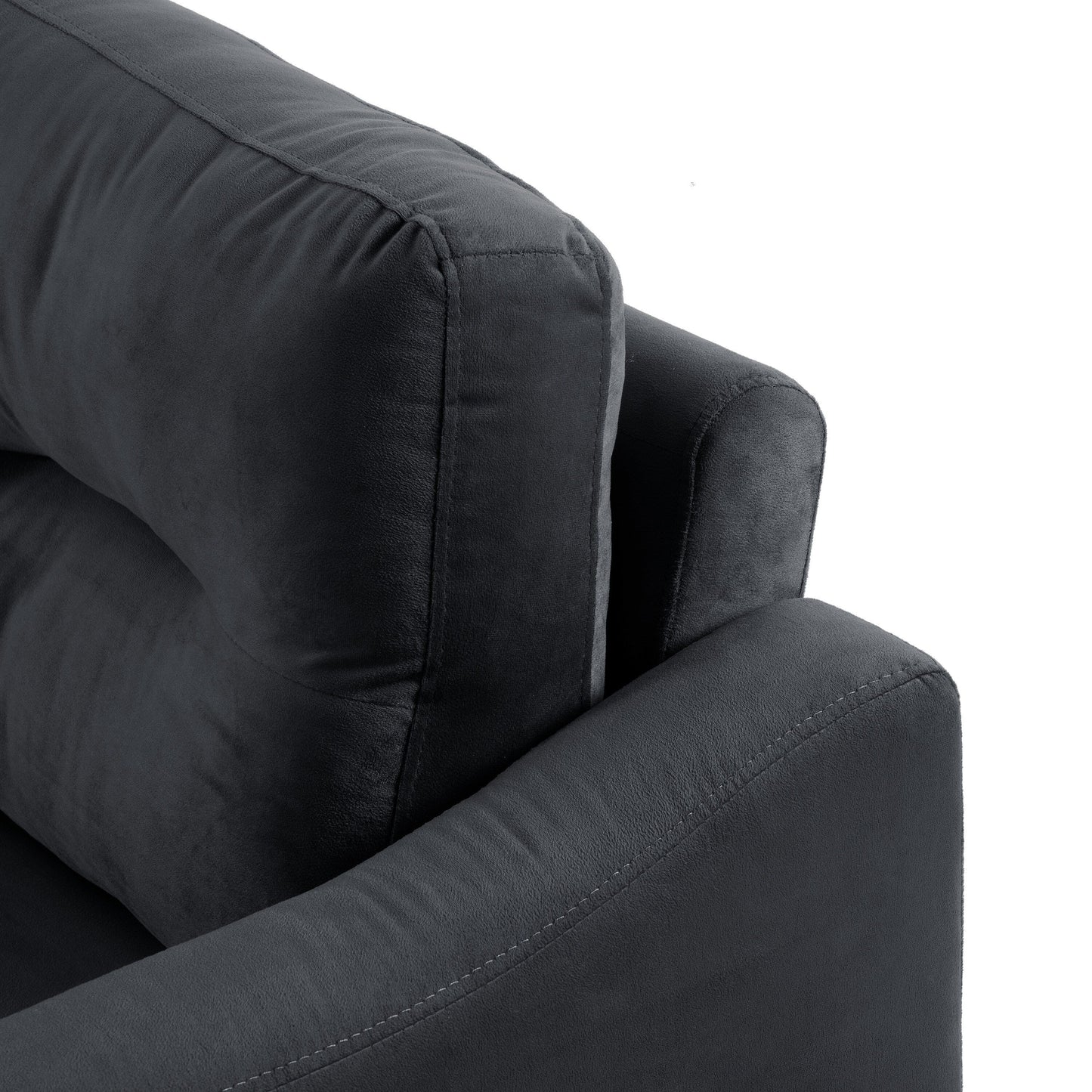 76.7 Velvet 3-seater Sofa with Sturdy Hardwood Frame and Highly Elastic Foam for Living Room