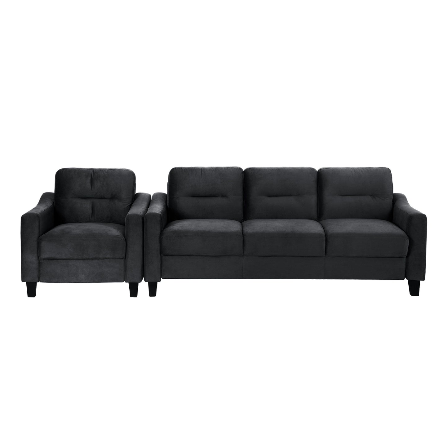 76.7 Velvet 3-seater Sofa with Sturdy Hardwood Frame and Highly Elastic Foam for Living Room