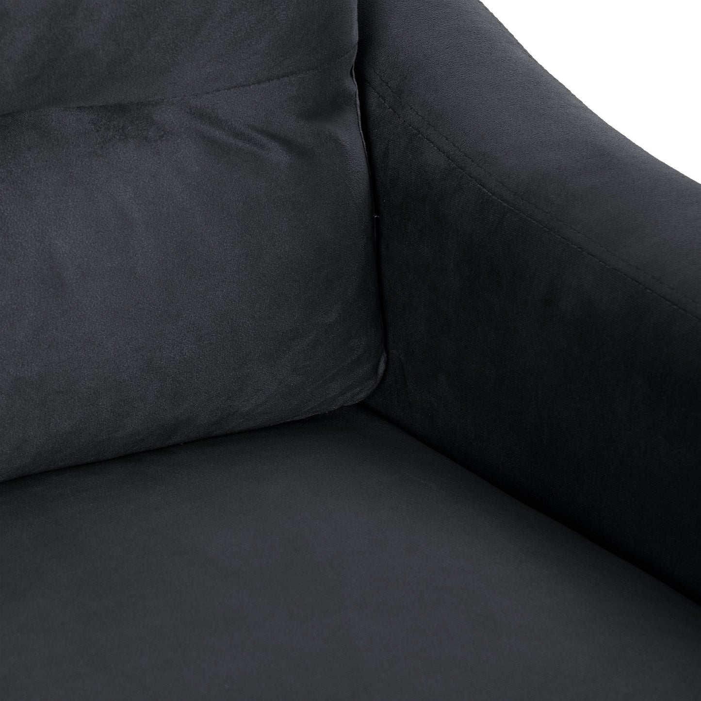 76.7 Velvet 3-seater Sofa with Sturdy Hardwood Frame and Highly Elastic Foam for Living Room