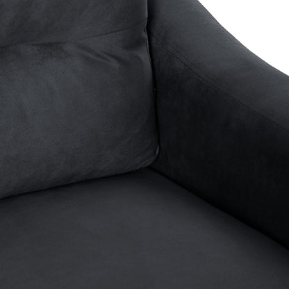 76.7 Velvet 3-seater Sofa with Sturdy Hardwood Frame and Highly Elastic Foam for Living Room