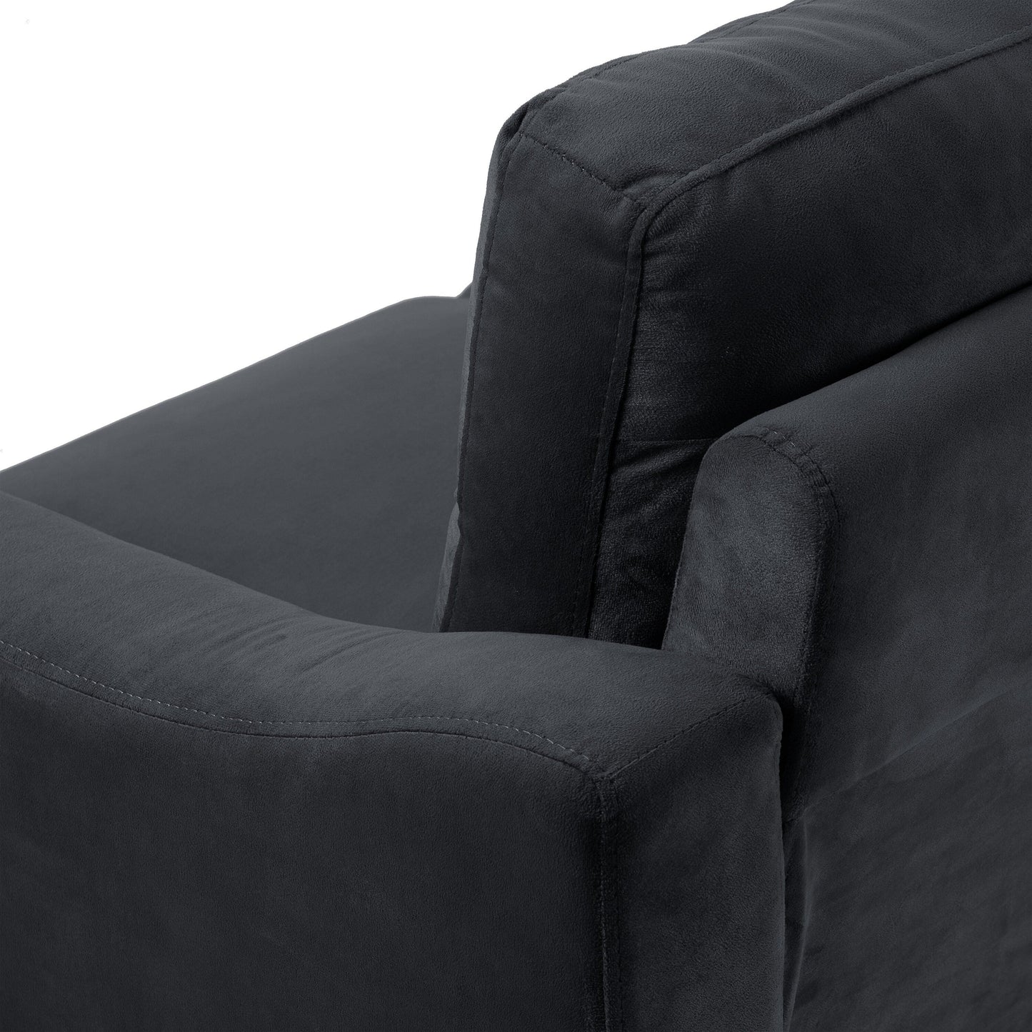 76.7 Velvet 3-seater Sofa with Sturdy Hardwood Frame and Highly Elastic Foam for Living Room