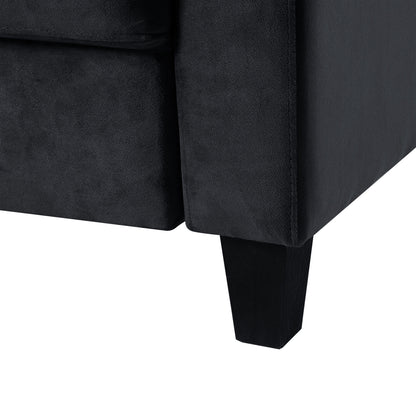 76.7 Velvet 3-seater Sofa with Sturdy Hardwood Frame and Highly Elastic Foam for Living Room