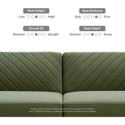 76.8 Mid Century Modern Futon Sofa Bed - Small Sleeper Loveseat Couch with Premium Velvet Cover for Living Room, Olive Green