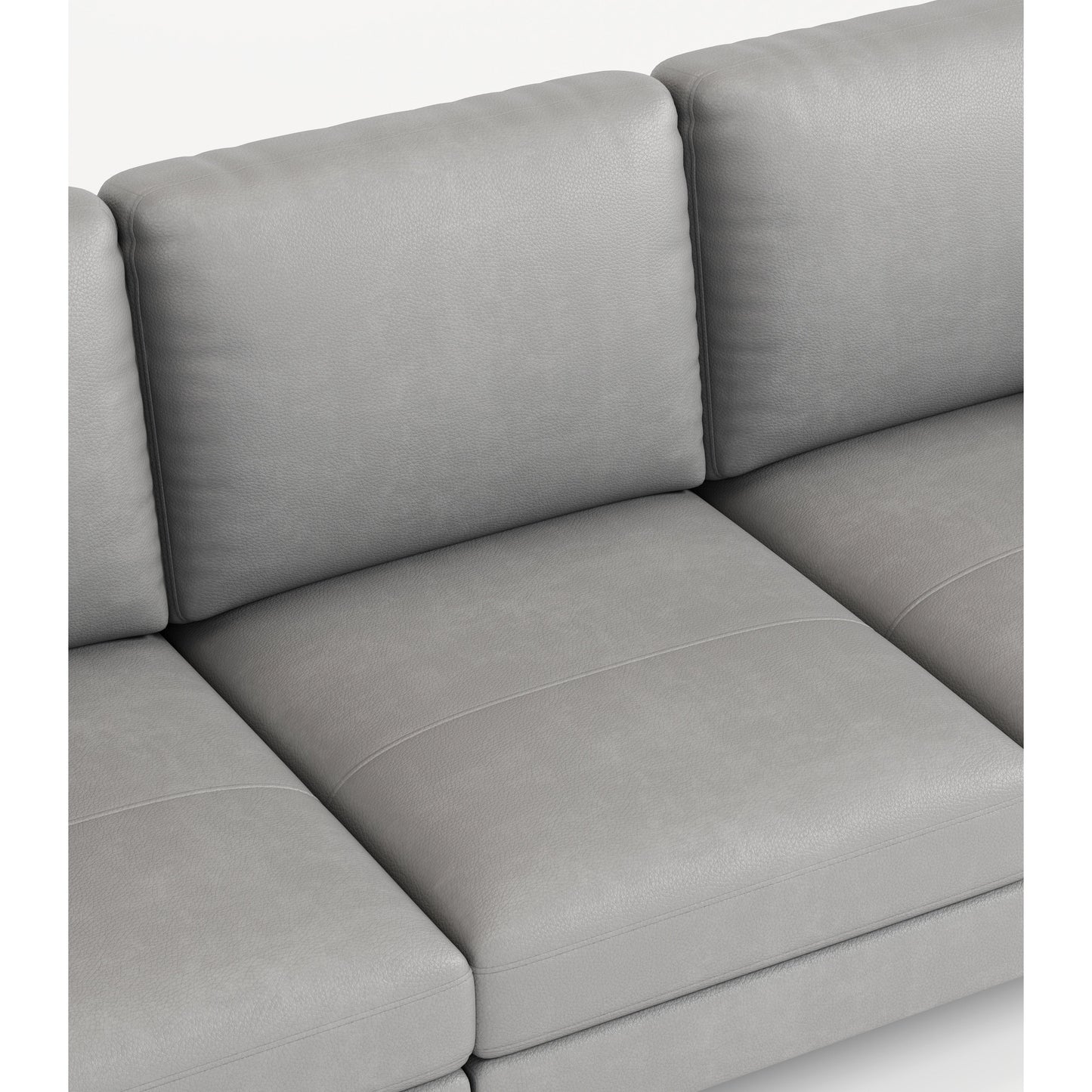 77 Genuine Leather 3 Seater Sofa Couch with USB Charger, High-Resiliency Cushions and Black Metal Legs