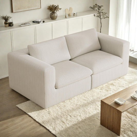 78.74 Corduroy Modular Cloud 2-Seater Sofa with No Assembly Required
