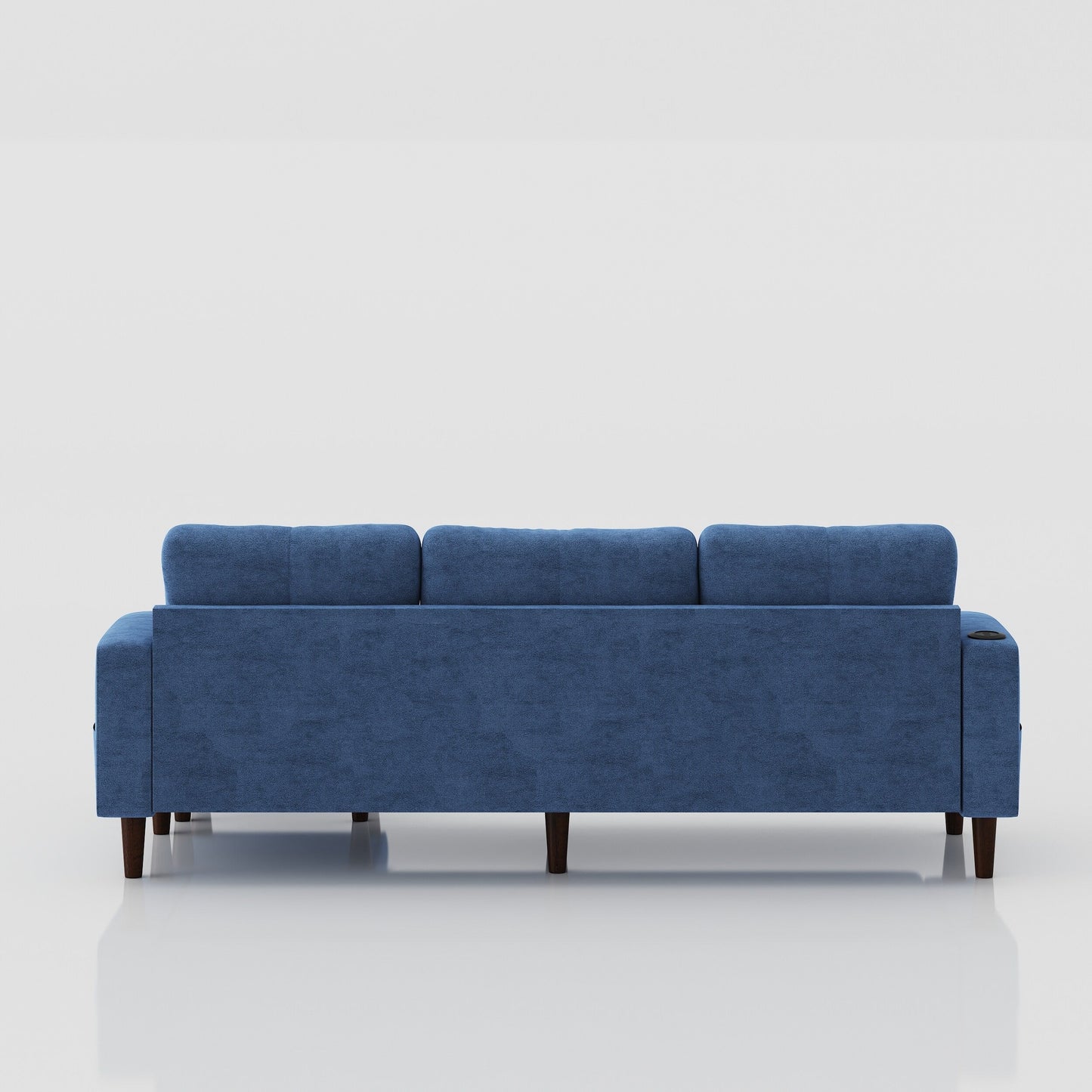 78.74 L-Shaped Fabric 3-Seater Sofa with Storage Ottoman, USB Port, Cup Holder, and Modern Design