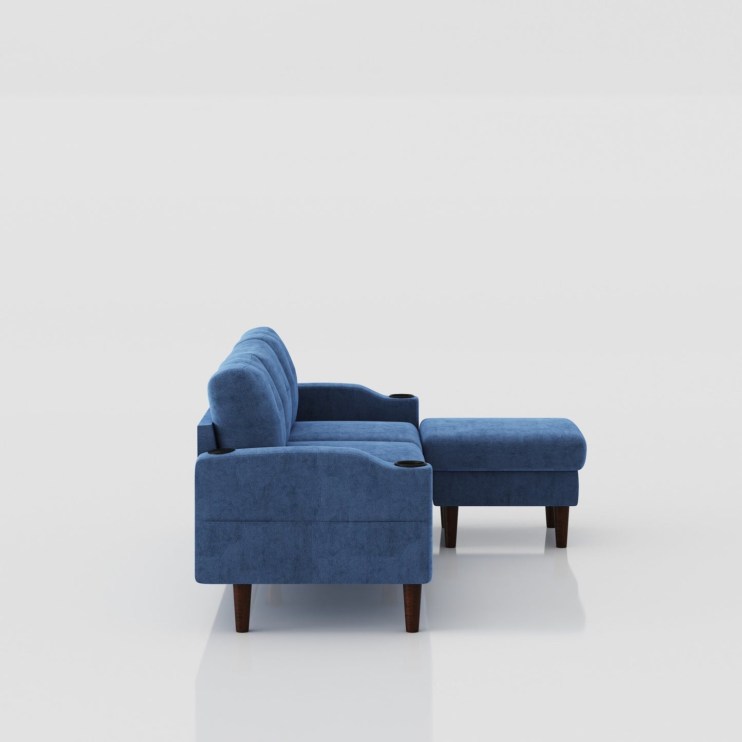 78.74'' Convertible L-Shaped Sofa with Storage Ottoman, USB Ports, and Cup Holders