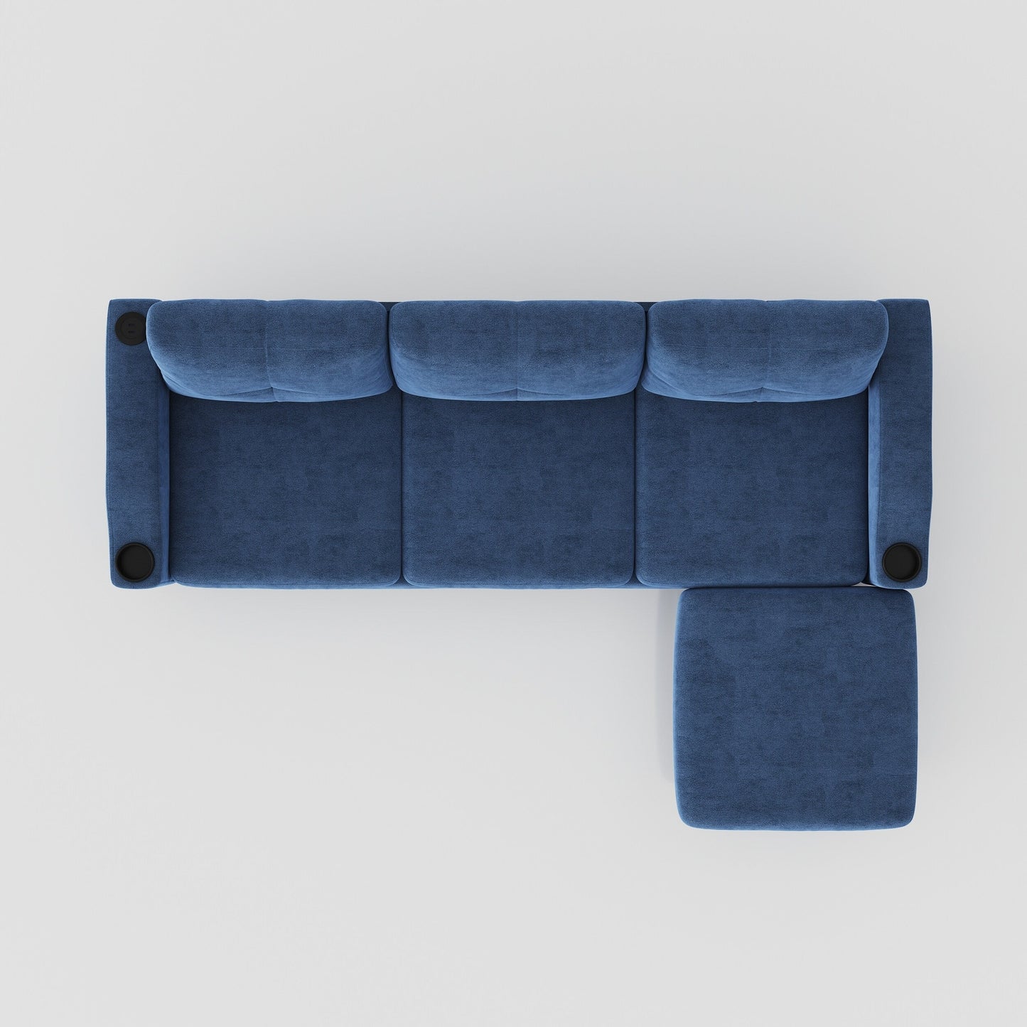78.74'' Convertible L-Shaped Sofa with Storage Ottoman, USB Ports, and Cup Holders