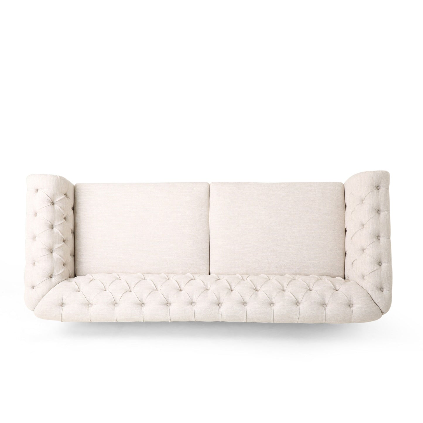78.75'' PU Leather 3-Seater Sofa with Wooden Legs, Rivet Detailing, and Adjustable Backrest