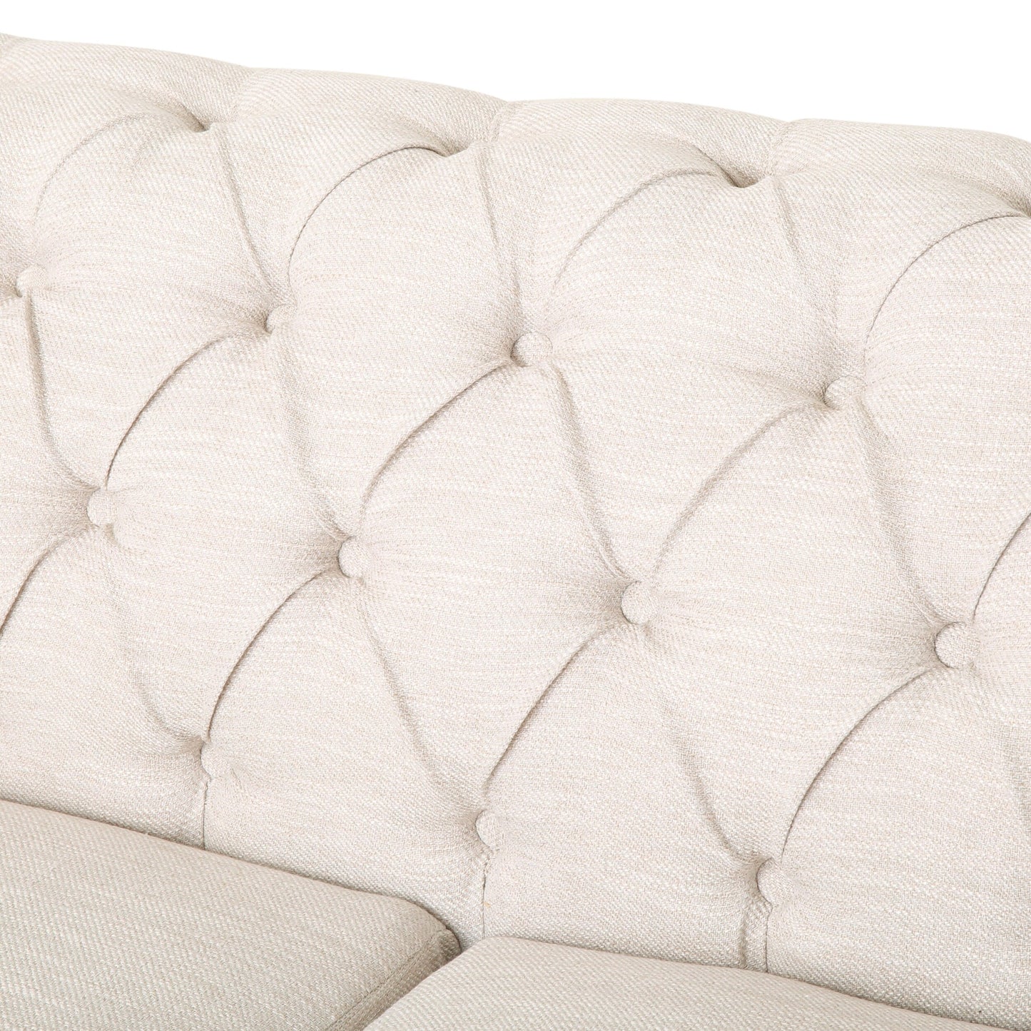 78.75'' PU Leather 3-Seater Sofa with Wooden Legs, Rivet Detailing, and Adjustable Backrest