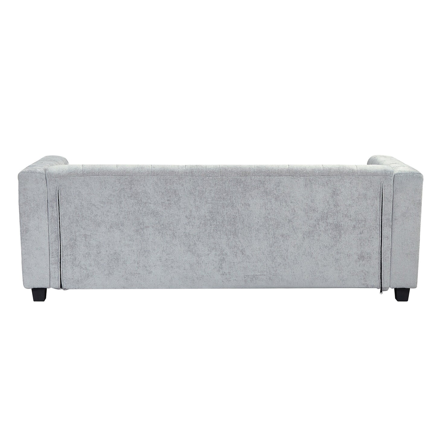 78.7 Chenille Upholstered 3-seater Sofa with Plastic Legs and 2 Pillows for Living Room