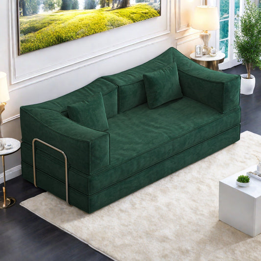 78.7 Foam 3-Seater Sleeper Sofa with armrests and comfortable for living room and bedroom