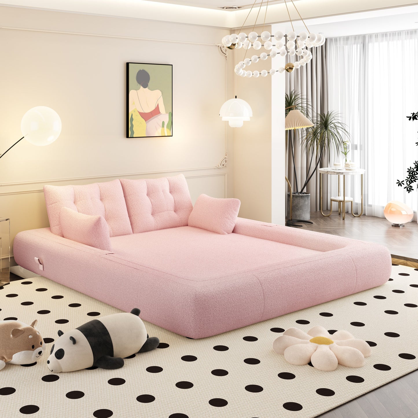 78.7 Human Dog Bed, Lazy Sofa Couch, 3-in-1 Foldable Sofa Bed