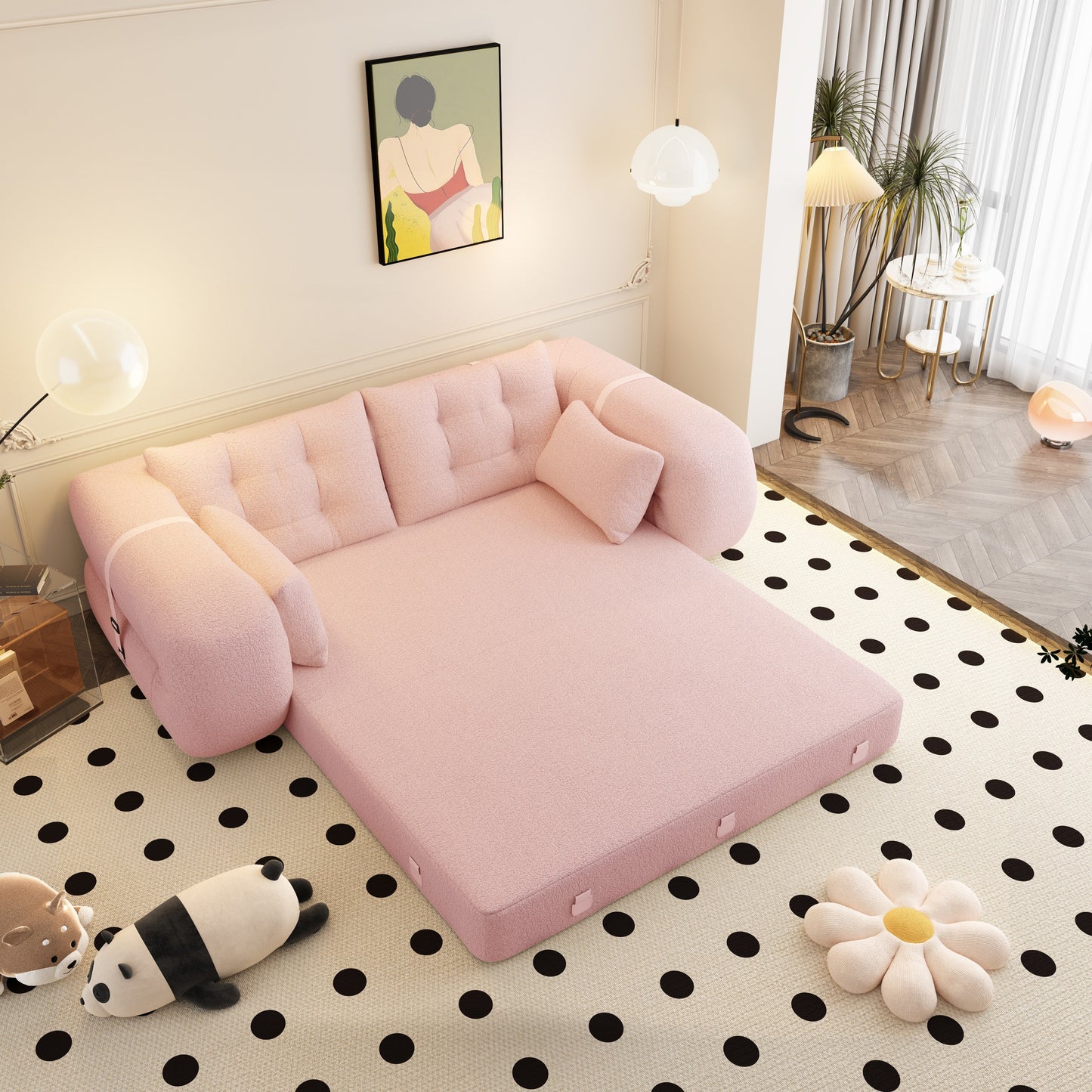 78.7 Human Dog Bed, Lazy Sofa Couch, 3-in-1 Foldable Sofa Bed