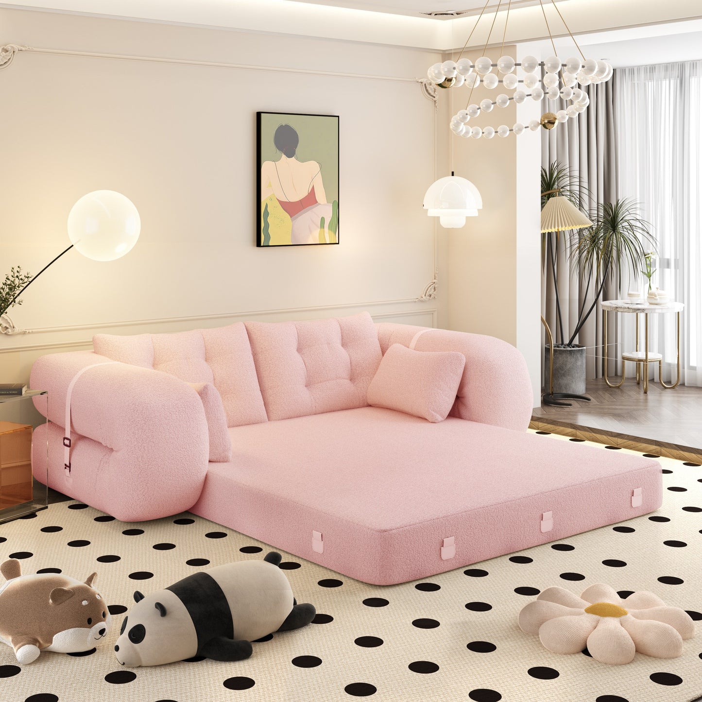 78.7 Human Dog Bed, Lazy Sofa Couch, 3-in-1 Foldable Sofa Bed