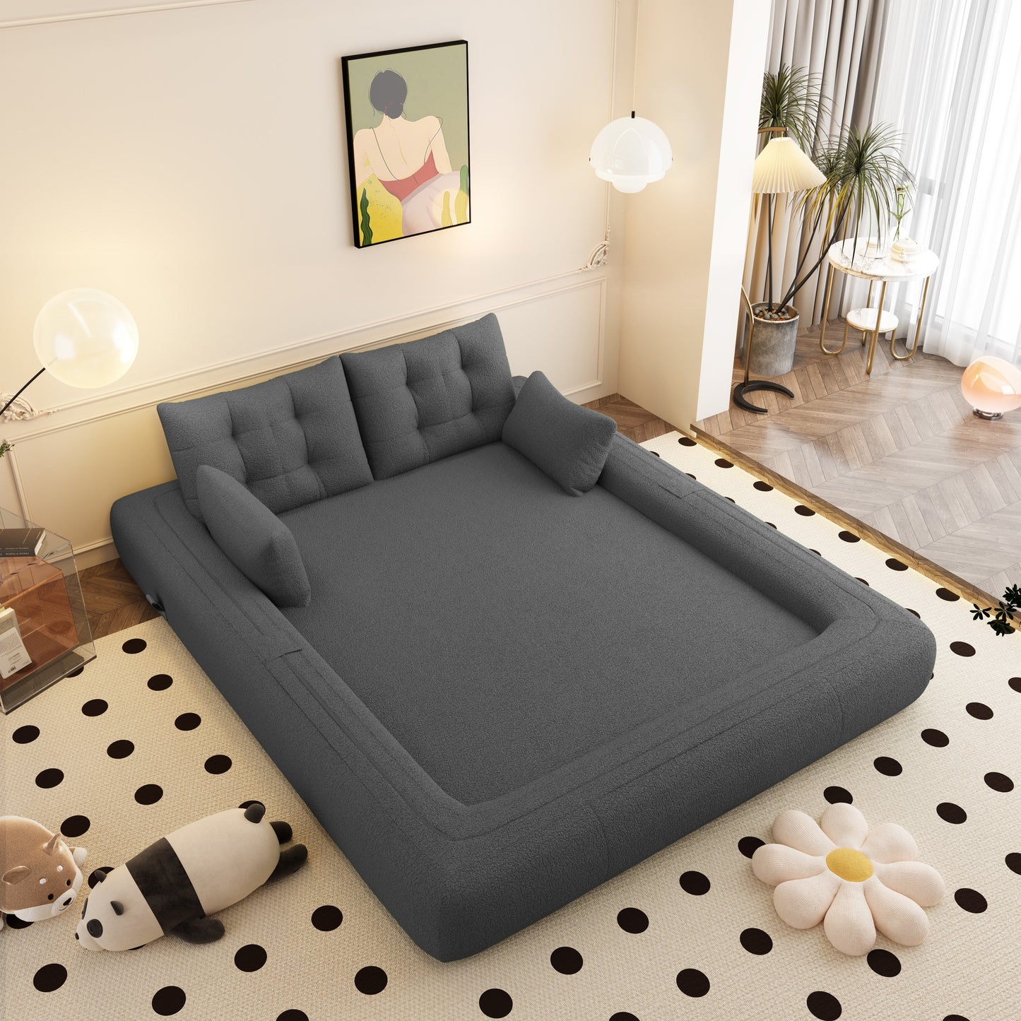 78.7 Human Dog Bed, Lazy Sofa Couch, 3-in-1 Foldable Sofa Bed