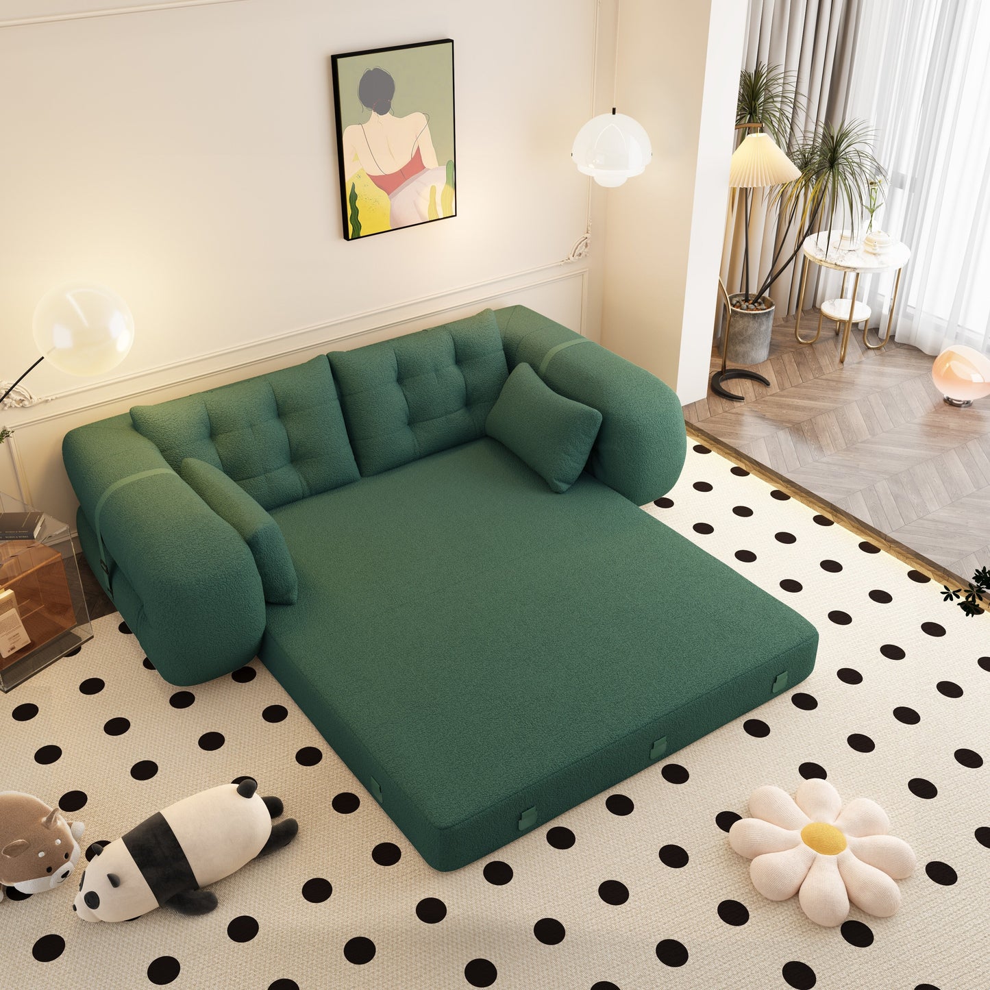 78.7 Human Dog Bed, Lazy Sofa Couch, 3-in-1 Foldable Sofa Bed