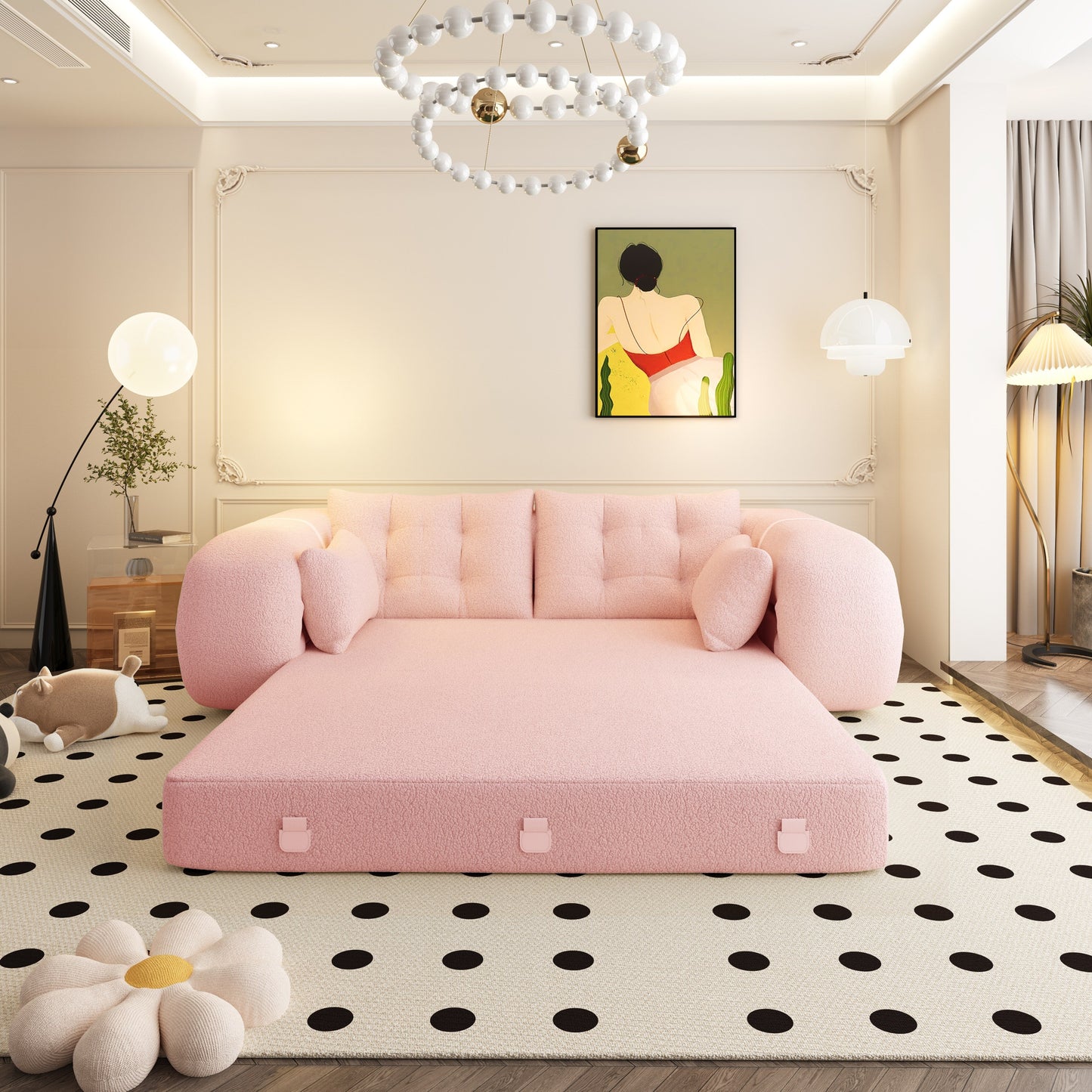 78.7 Human Dog Bed, Lazy Sofa Couch, 3-in-1 Foldable Sofa Bed