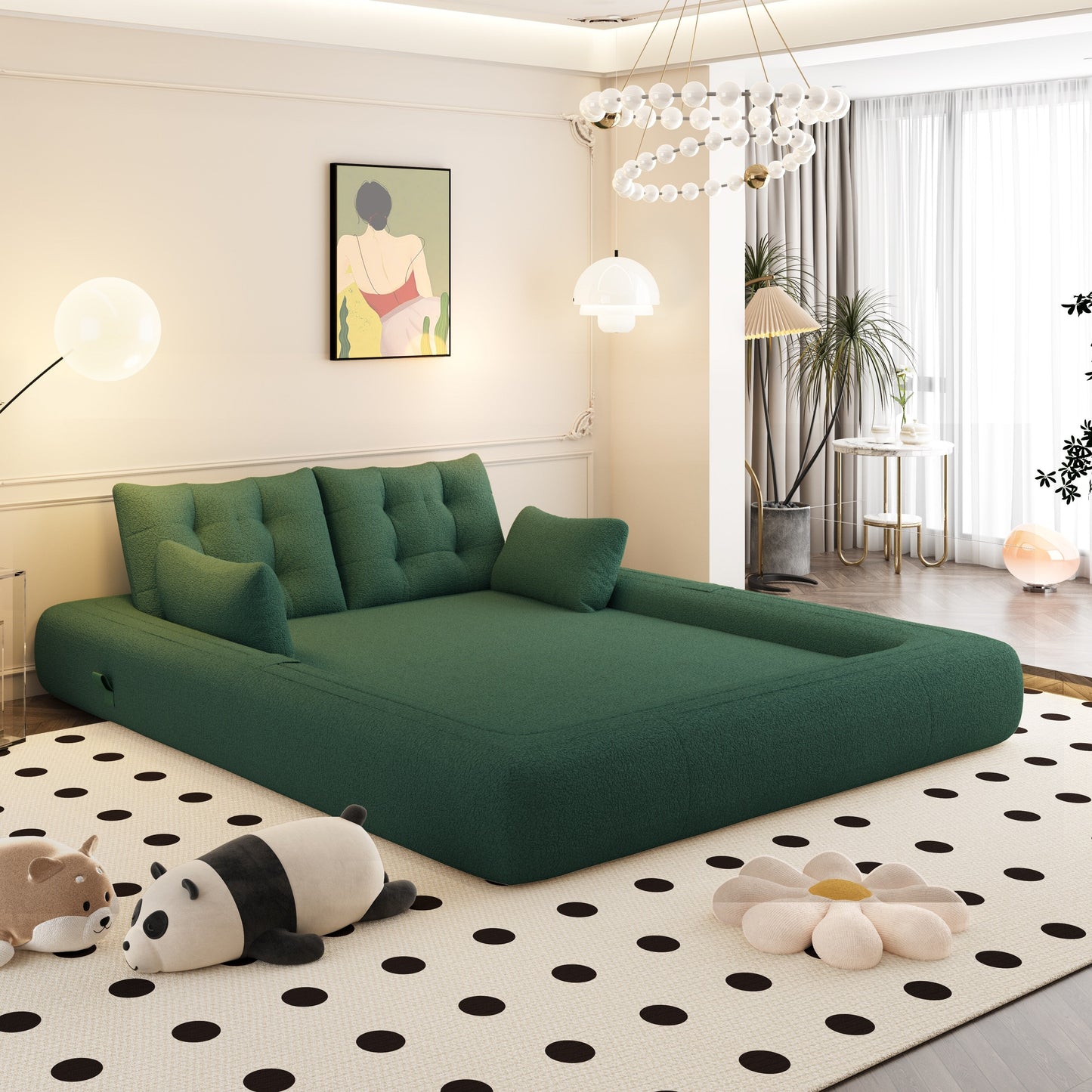 78.7 Human Dog Bed, Lazy Sofa Couch, 3-in-1 Foldable Sofa Bed