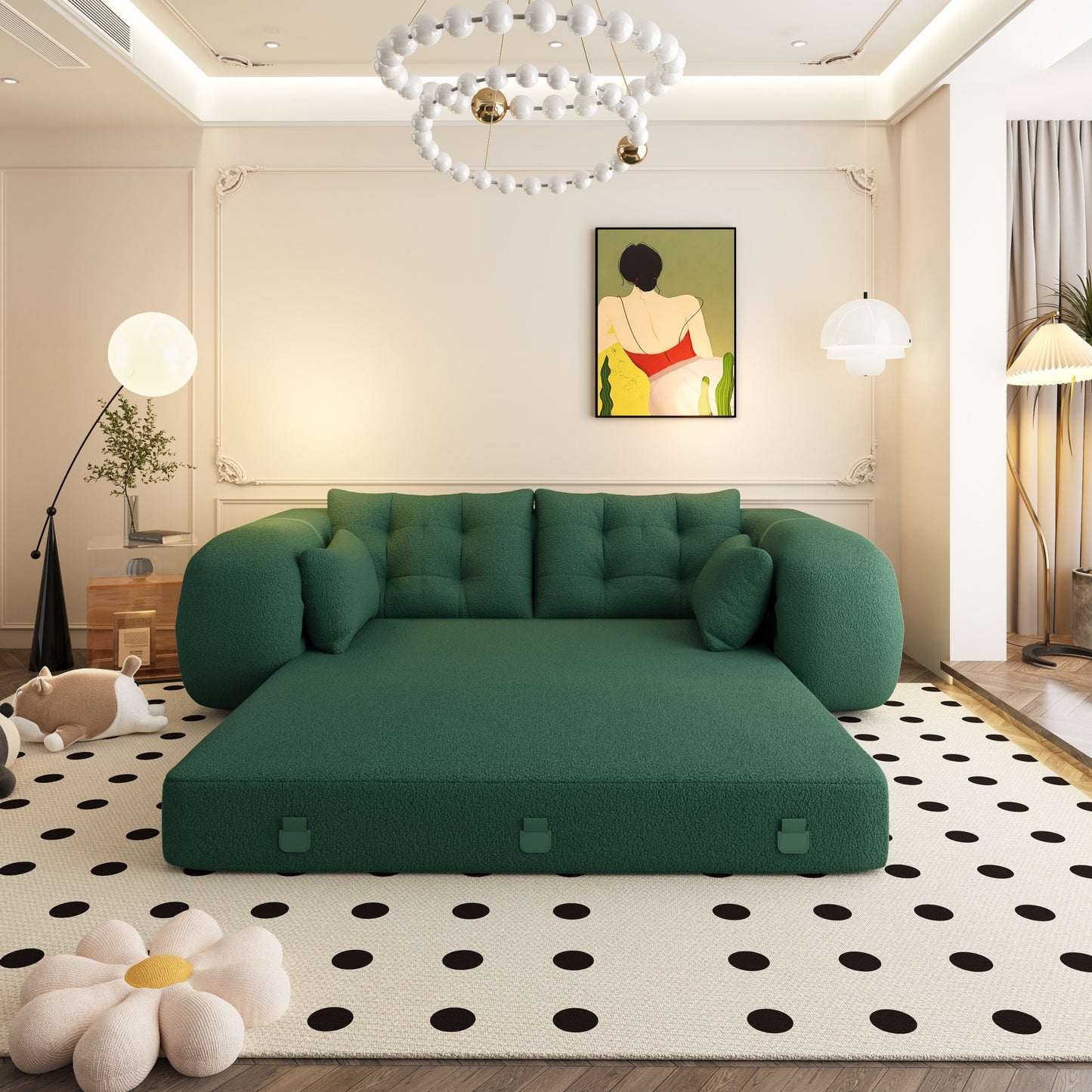 78.7 Human Dog Bed, Lazy Sofa Couch, 3-in-1 Foldable Sofa Bed
