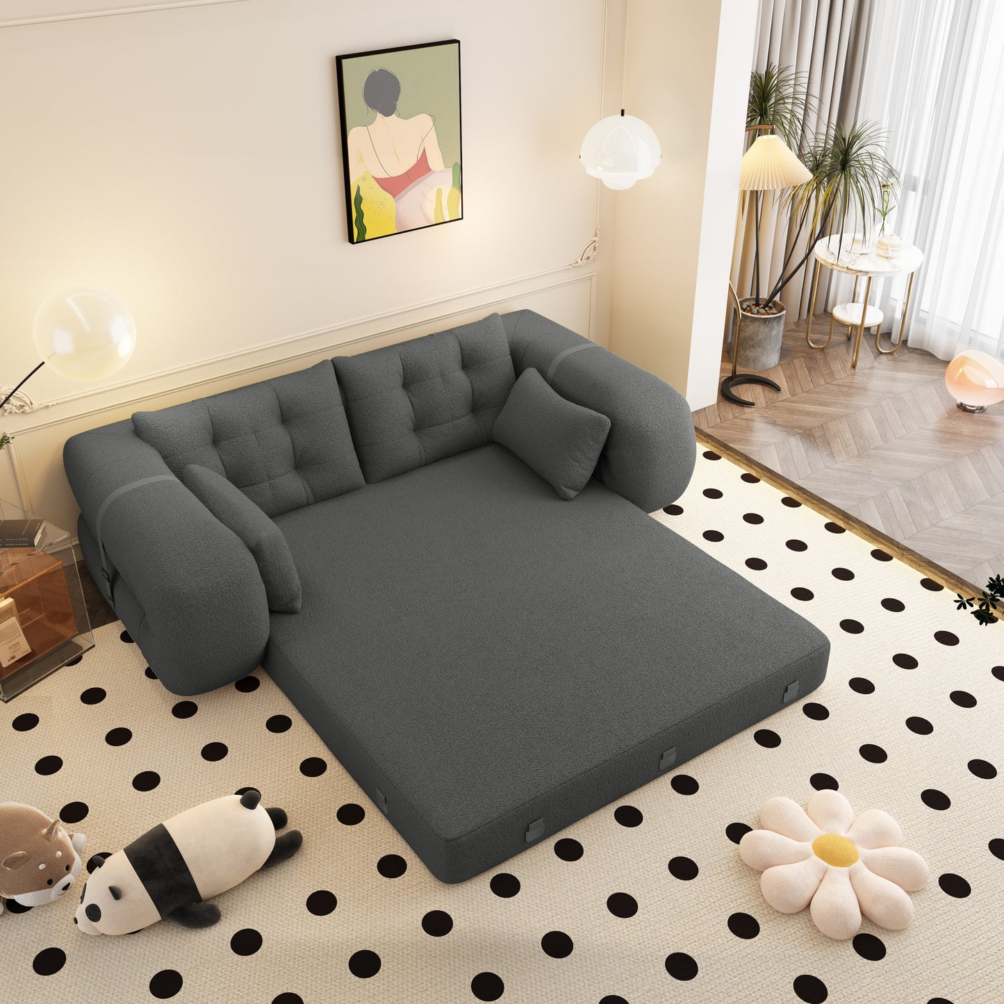 78.7 Human Dog Bed, Lazy Sofa Couch, 3-in-1 Foldable Sofa Bed