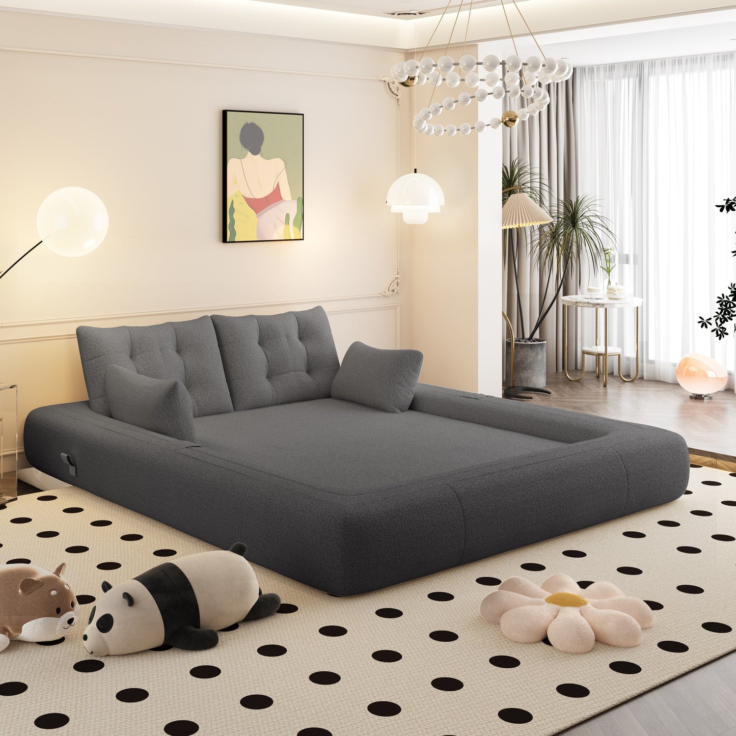 78.7 Human Dog Bed, Lazy Sofa Couch, 3-in-1 Foldable Sofa Bed