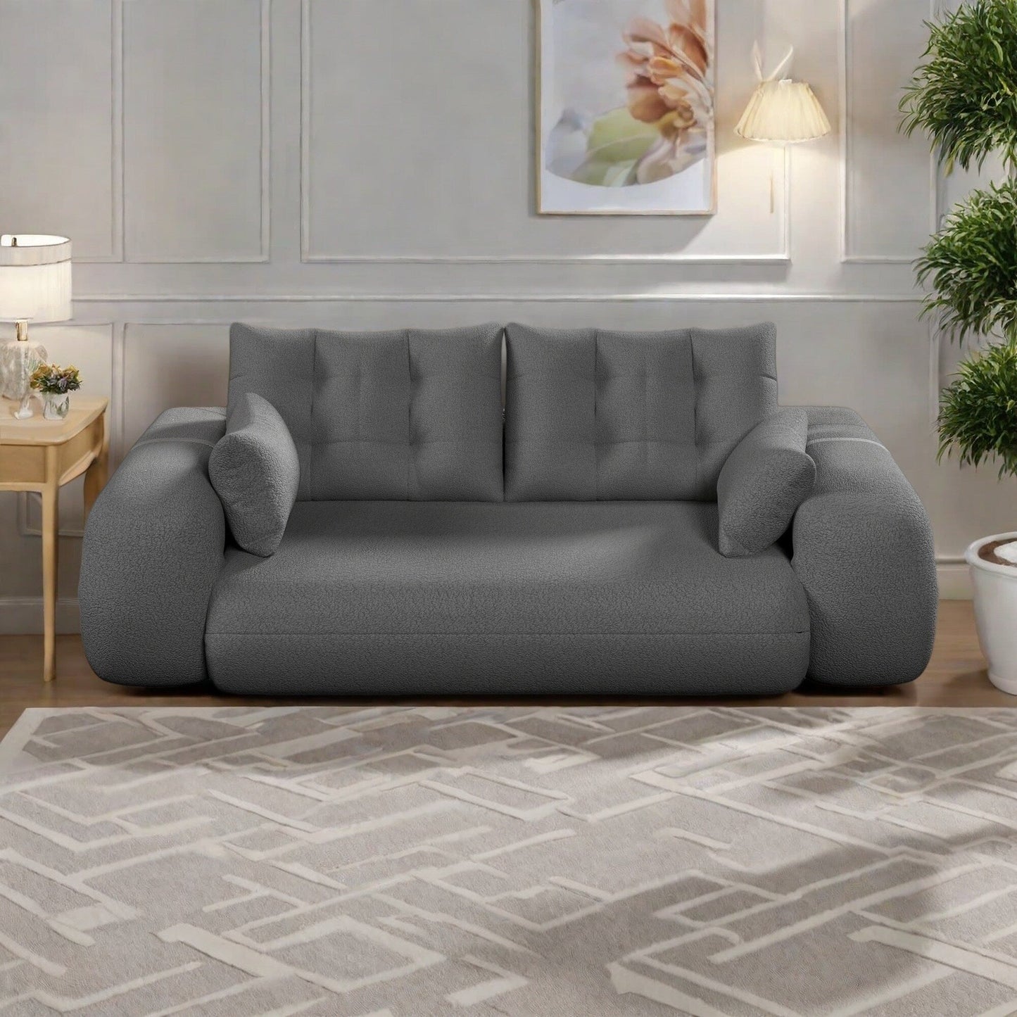 78.7 Teddy 3-Seater Sleeper Sofa Modular Floor, Convertible Lounge