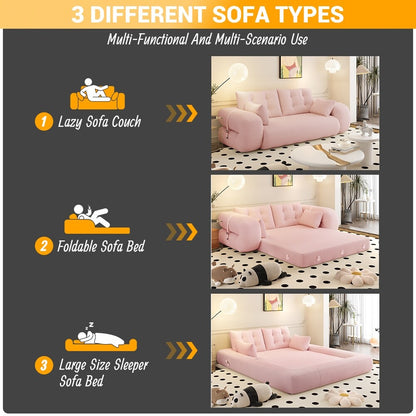 78.7 Teddy 3-Seater Sleeper Sofa Modular Floor, Convertible Lounge