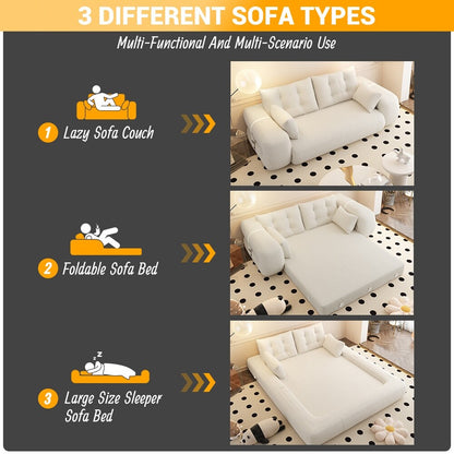 78.7 Teddy 3-Seater Sleeper Sofa Modular Floor, Convertible Lounge