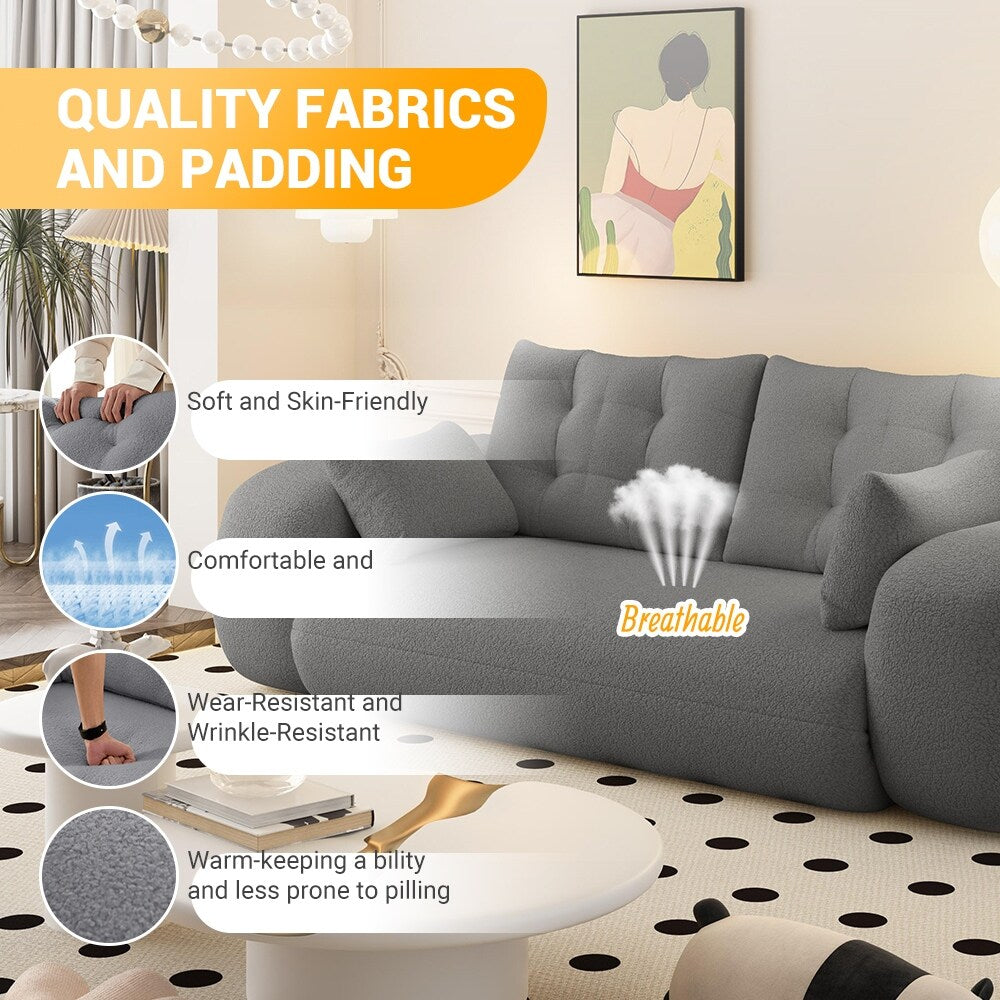 78.7 Teddy 3-Seater Sleeper Sofa Modular Floor, Convertible Lounge