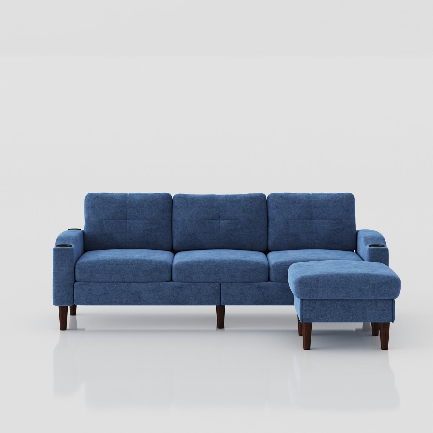 78.7'' Fabric Convertible Sofa with Storage Ottoman