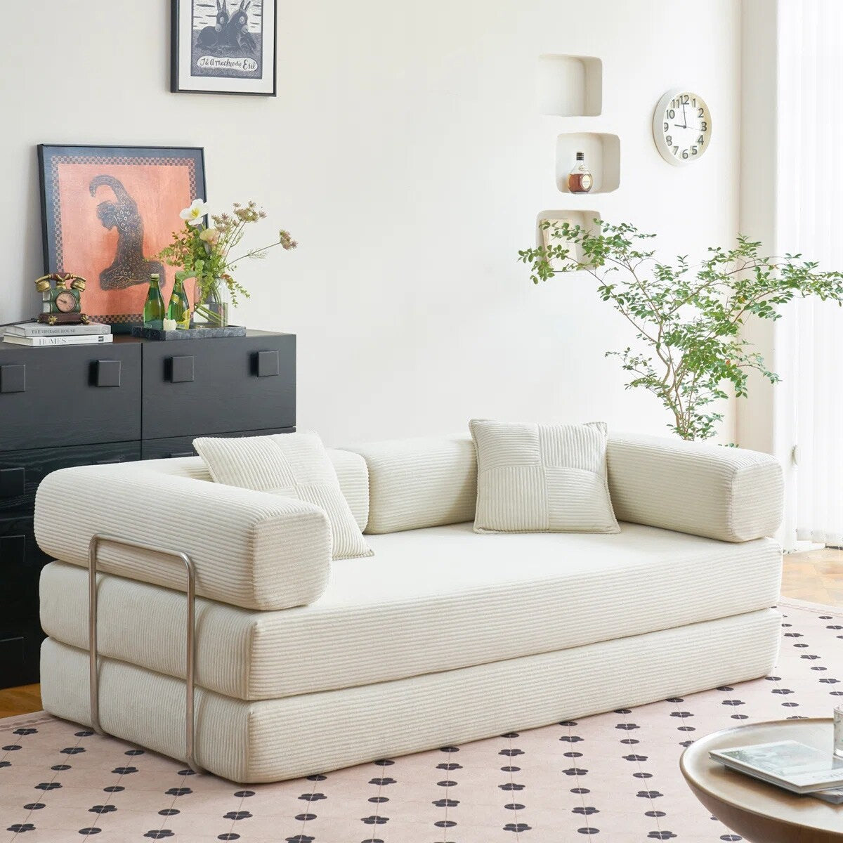 78.8Convertible Sleeper Sofa Bed With Pillow Compression Sofa Comfy Futon Couch Lounge Sleeper Bed