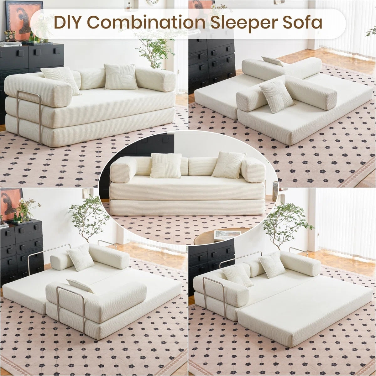 78.8Convertible Sleeper Sofa Bed With Pillow Compression Sofa Comfy Futon Couch Lounge Sleeper Bed