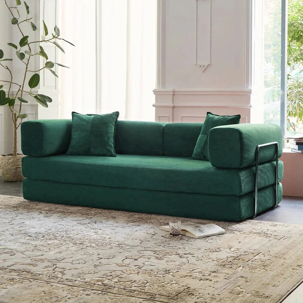 78.8Convertible Sleeper Sofa Bed With Pillow Compression Sofa Comfy Futon Couch Lounge Sleeper Bed