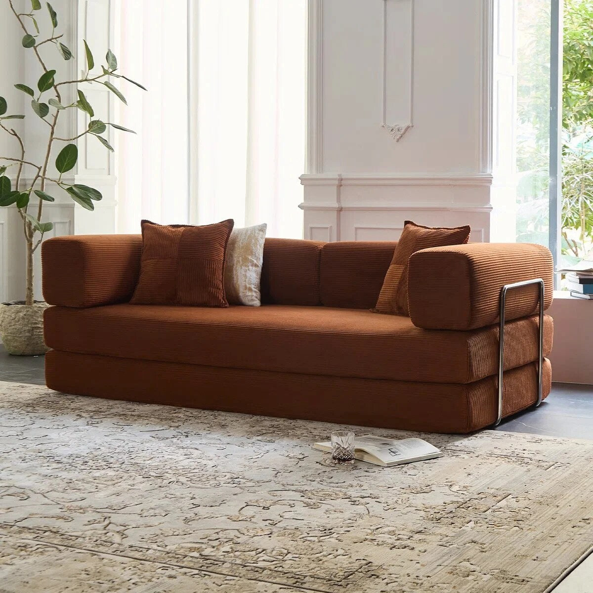 78.8Convertible Sleeper Sofa Bed With Pillow Compression Sofa Comfy Futon Couch Lounge Sleeper Bed