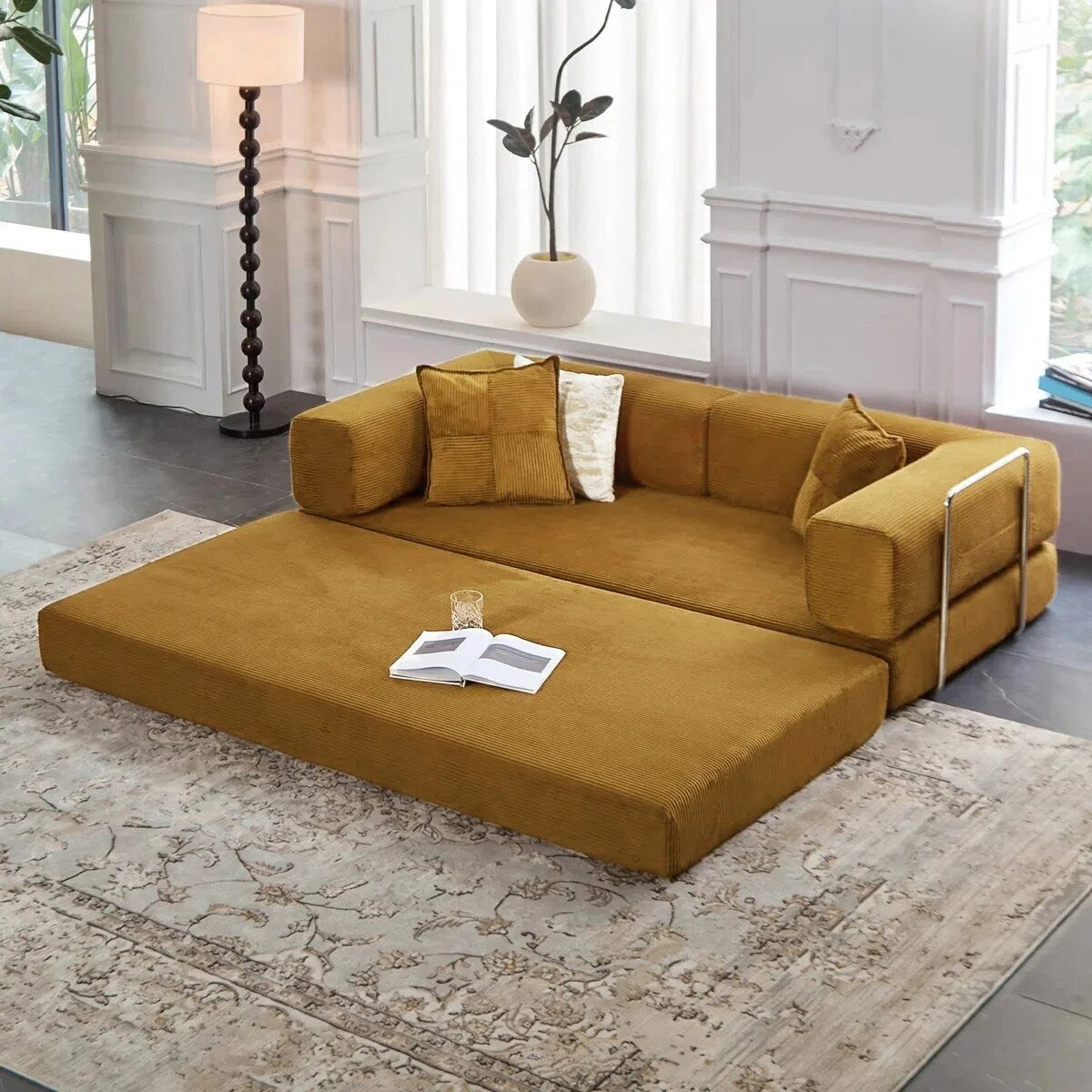 78.8Convertible Sleeper Sofa Bed With Pillow Compression Sofa Comfy Futon Couch Lounge Sleeper Bed