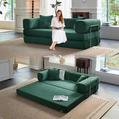 78.8Convertible Sleeper Sofa Bed With Pillow Compression Sofa Comfy Futon Couch Lounge Sleeper Bed