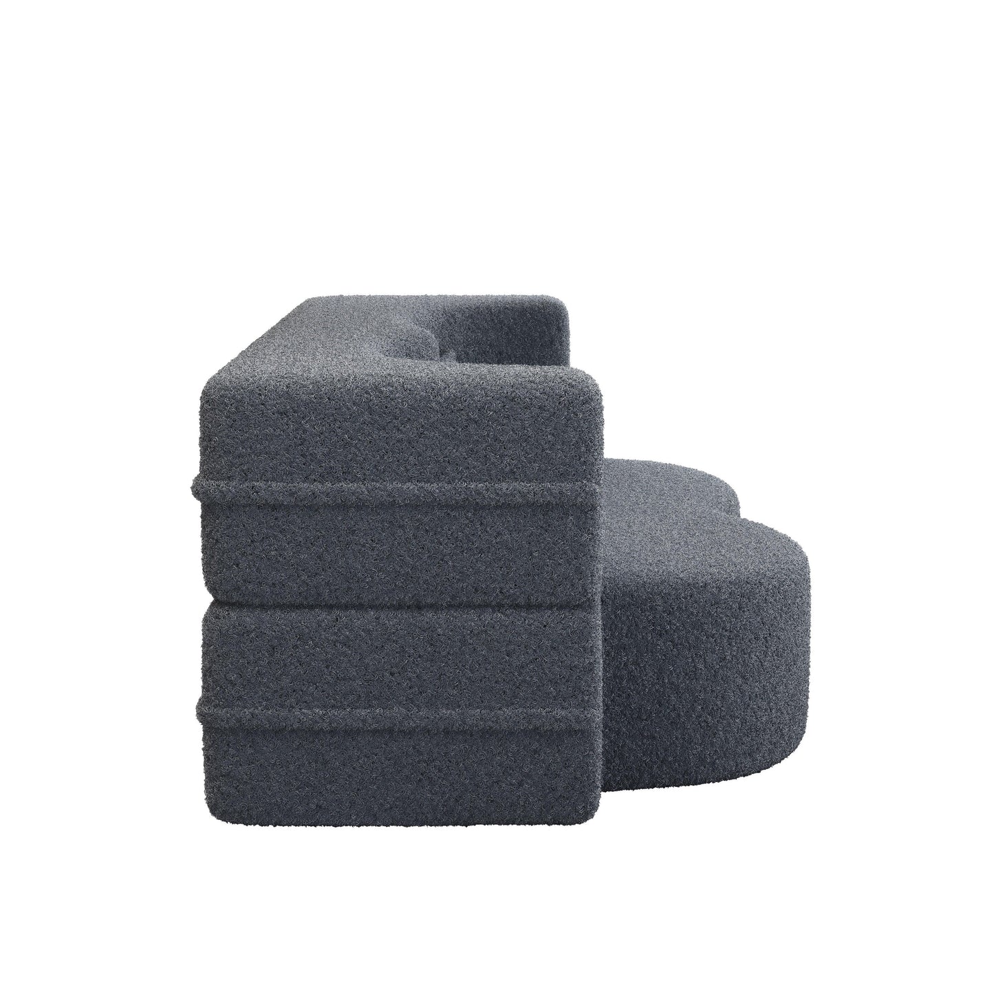 78 Convertible Teddy Fabric Loveseat Foam-Filled Floor Sofa Bed with 2 Pillows and Folding Mattress for Living Room